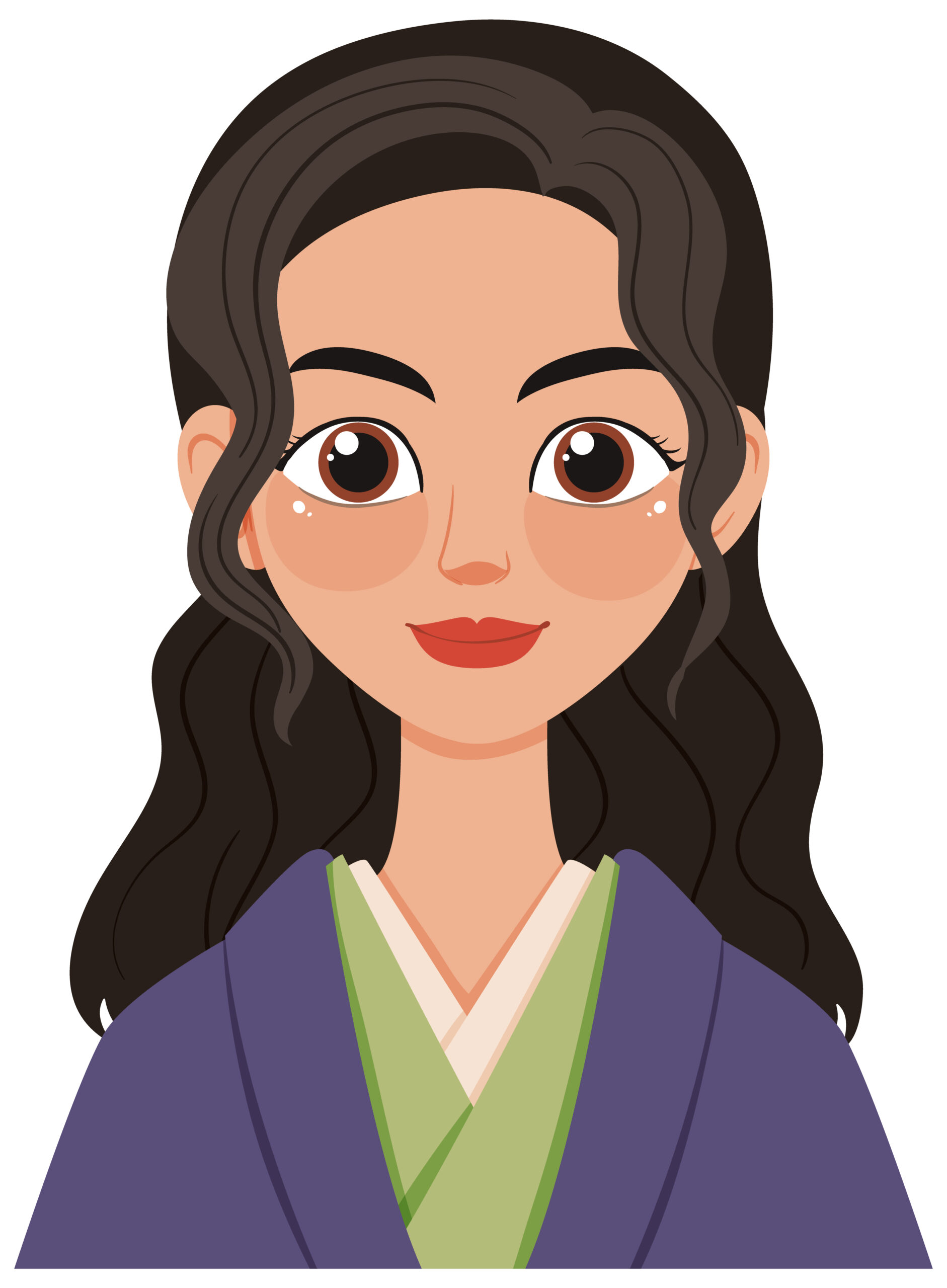 Illustration of a woman with long hair